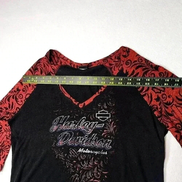 Harley-Davidson Women's Tee 3/4 Sleeves w/Burnout Logo Large Barnett El Paso, TX - Picture 16 of 16